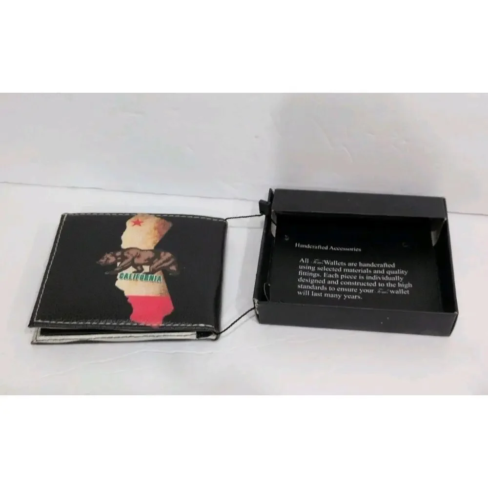 NIB Tem's Collection Handcrafted Mens Wallet California USA Bifold